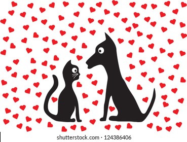 Dog and cat love