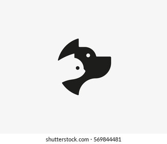 Dog and cat negative space logo design. Pet store logotype. Pet vector icon symbol.