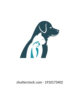 dog cat and parrot logo design