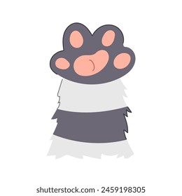 dog cat paw cartoon. print silhouette, black footprint, puppy kitten dog cat paw sign. isolated symbol vector illustration