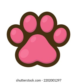 Dog And Cat Paw Colorful Flat Vector Illustration Logo Icon Clipart