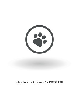 dog and cat paw icon isolated sign symbol vector illustration  black style icon simple animal pet paw print