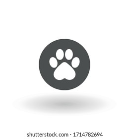 dog and cat paw icon isolated sign symbol vector illustration  black style icon simple animal pet paw print