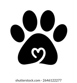 dog cat paw icon print vector silhouette logo - vet veterinary animal footprint illustration