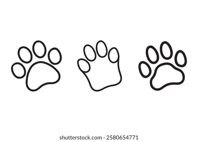 Dog and cat paw icon vector on white background