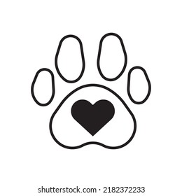 Dog or cat paw print. Animal paw logo. Vector
