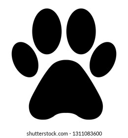 Dog or cat paw print flat vector icon for animal apps and websites