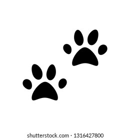 Dog or cat paw print flat icon for animal apps and websites