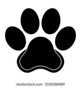 Dog or cat paw print flat icon vector art illustration
