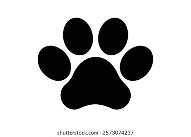 dog or cat paw print flat icon