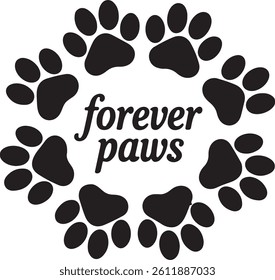 Dog or cat paw print flat icon for animal apps and websites 