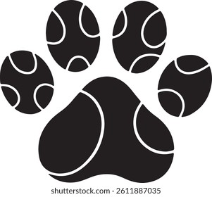 Dog or cat paw print flat icon for animal apps and websites 