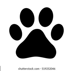 Dog or cat paw print flat vector icon for animal apps and websites