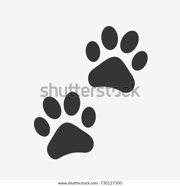 動物のアプリやウェブサイト用の犬または猫の手印刷のフラットアイコン のベクター画像素材 ロイヤリティフリー
