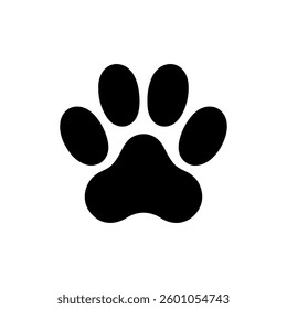 Dog and cat paw print icon silhouette vector flat illustration design. Dog paw icon. Cat paw icon.