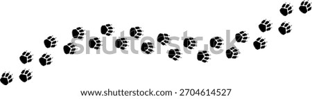 Dog and cat paw print Isolated on transparent background pet footprints, walk tracks, and animal paw vector Illustration.