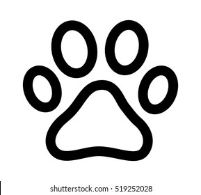 Dog Cat Paw Print Line Art Stock Vector (Royalty Free) 519252028 ...