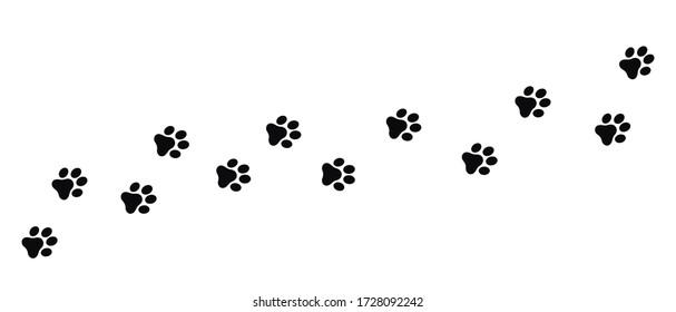 Dog and cat paw print vector icon