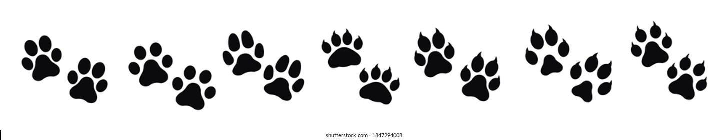 Dog ,cat paw print vector icon