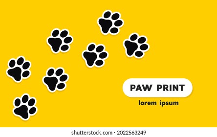 Dog And Cat Paw Print Vector Icon