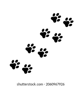 Icono del vector de impresión de garras de perro y gato