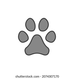 Dog or Cat Paw Print vector concept colored icon or design element