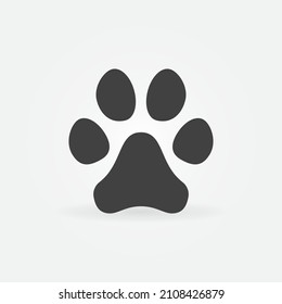 Dog or Cat Paw Print vector concept simple silhouette icon or symbol