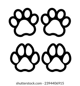 Dog and cat paw print, vector graphics