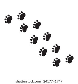 Dog and cat paw print vector icon