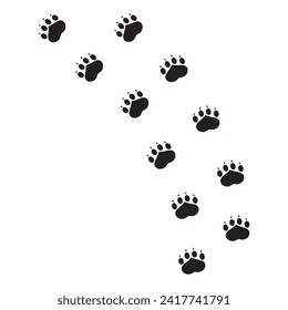 Icono del vector de impresión de garras de perro y gato