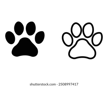 dog and cat paw print vector