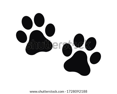 Dog and cat paw print vector icon