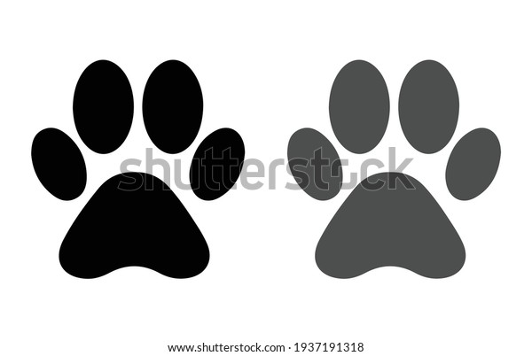 Dog and cat paw print\
vector icon