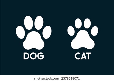 Dog and cat paw print vektor