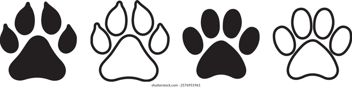 Dog and Cat Paw Prints icon design for pet Lovers