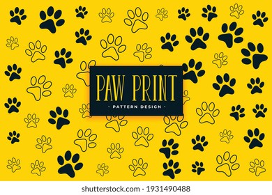 dog or cat paw prints pattern background