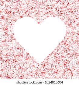 Dog or cat paw red footprint, isolated on white back layer. Doggo, puppy or kitten love pink foot steps vector contour. Heart shaped animal backdrop of paw footprint for illustration or design.