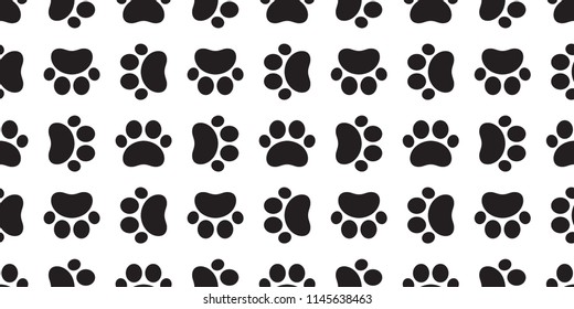 dog cat paw seamless vector pattern footprint kitten puppy tile background repeat wallpaper isolated illustration cartoon
