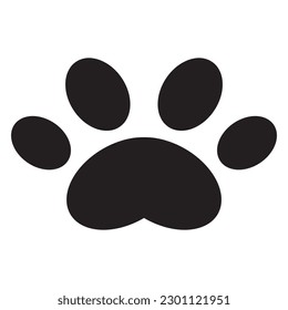 Dog or cat paw simple icon on white background.eps10