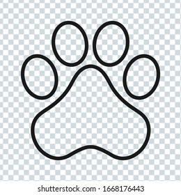 Dog or cat paw vector footprint icon. cartoon character symbol illustration 