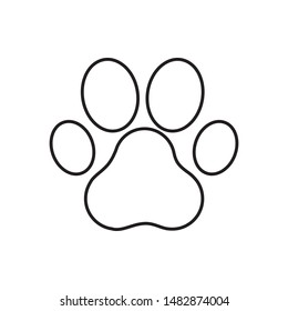 Dog Pawprint Outline Vector Illustration Stock Vector (Royalty Free ...