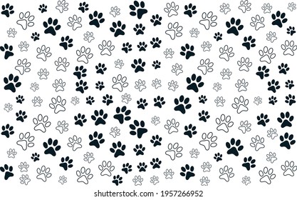 Dog or Cat paw vecyor pattern