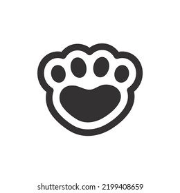 Dog and cat paws with sharp claws. cute animal footprints
