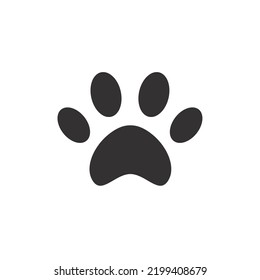 Dog and cat paws with sharp claws. cute animal footprints