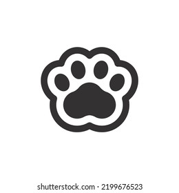 Dog and cat paws with sharp claws. cute animal footprints