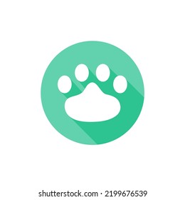 Dog and cat paws with sharp claws. cute animal footprints
