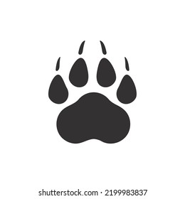 Dog and cat paws with sharp claws. cute animal footprints