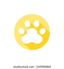 Dog and cat paws with sharp claws. cute animal footprints