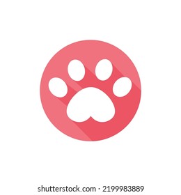 Dog and cat paws with sharp claws. cute animal footprints