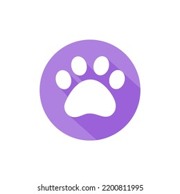 Dog and cat paws with sharp claws. cute animal footprints